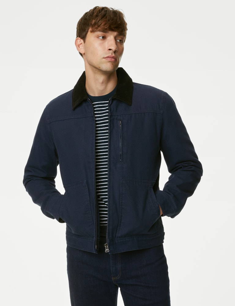 Pure Cotton Borg Lined Utility Jacket | M&S Collection | M&S