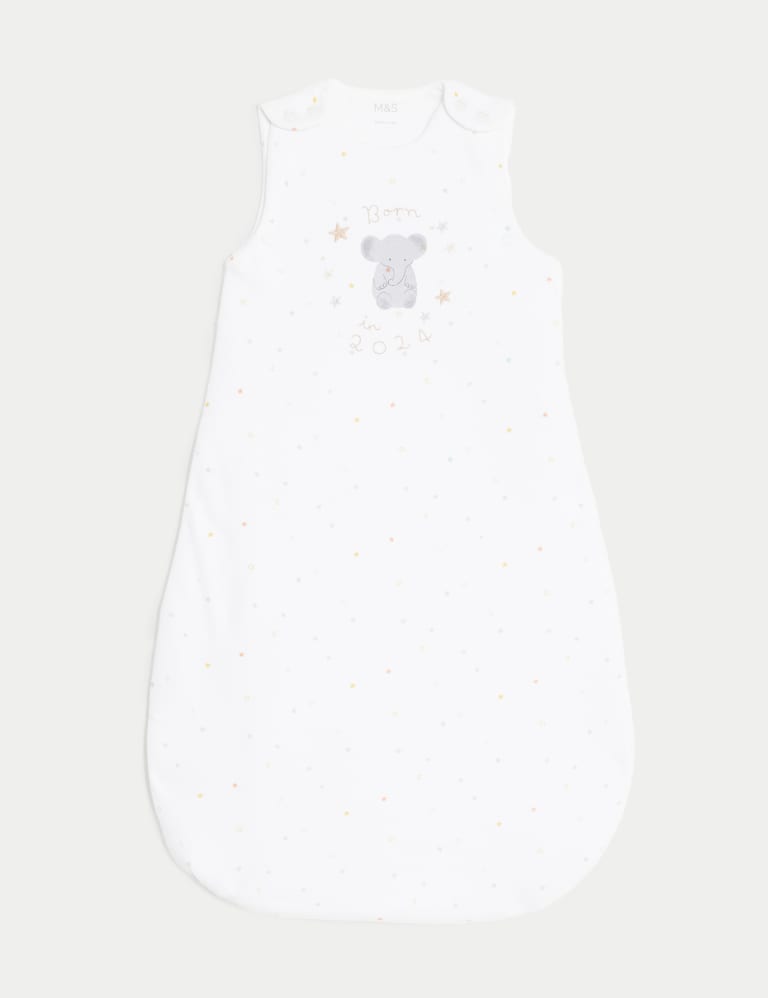 Pure Cotton Born In 2024 2.5 Tog Sleeping Bag (0-18 Mths) 1 of 3