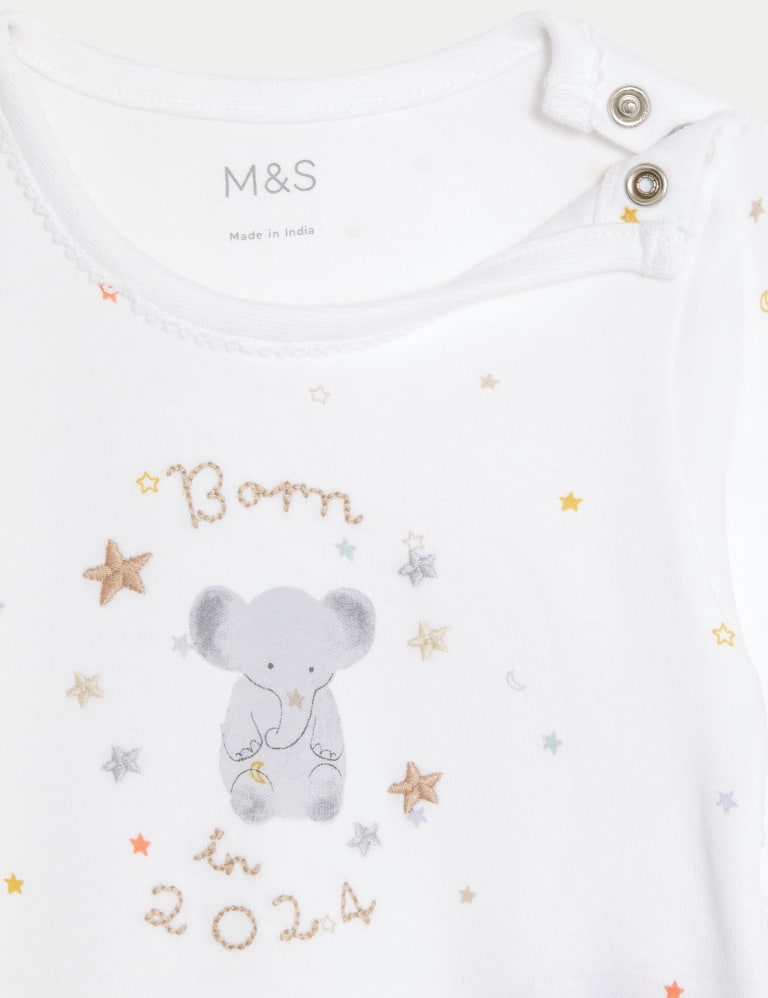 Pure Cotton Born In 2024 Sleepsuit 7lbs 9 Mths