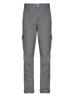 Pure Cotton Bow Leg Cargo Trousers Image 2 of 3