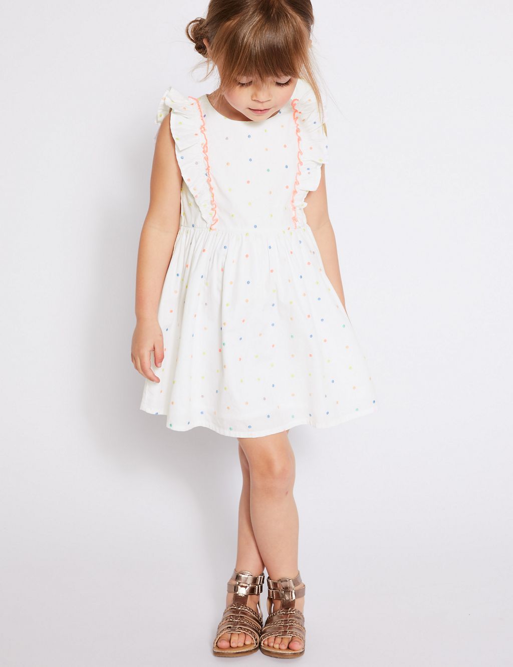 Pure Cotton Bow Skater Dress (3 Months - 7 Years) 3 of 4