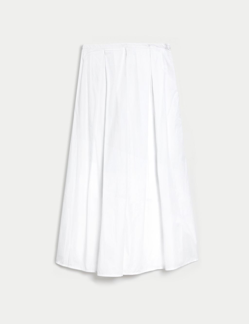 Pure Cotton Box Pleat Midaxi A-Line Skirt 1 of 5