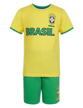 Pure Cotton Brasil Short Pyjamas Image 2 of 4