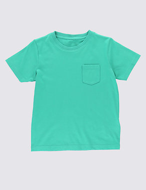 Pure Cotton Breast Pocket T-Shirt (1-7 Years) Image 2 of 3