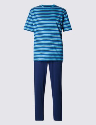 Pure Cotton Bright Striped T-Shirt & Trousers Set Image 2 of 4