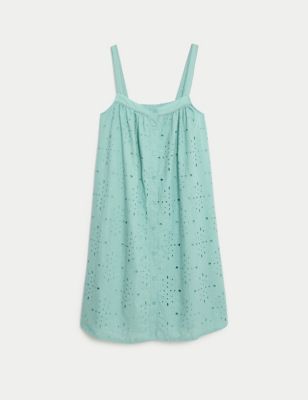 Pure Cotton Broderie Chemise Image 2 of 5