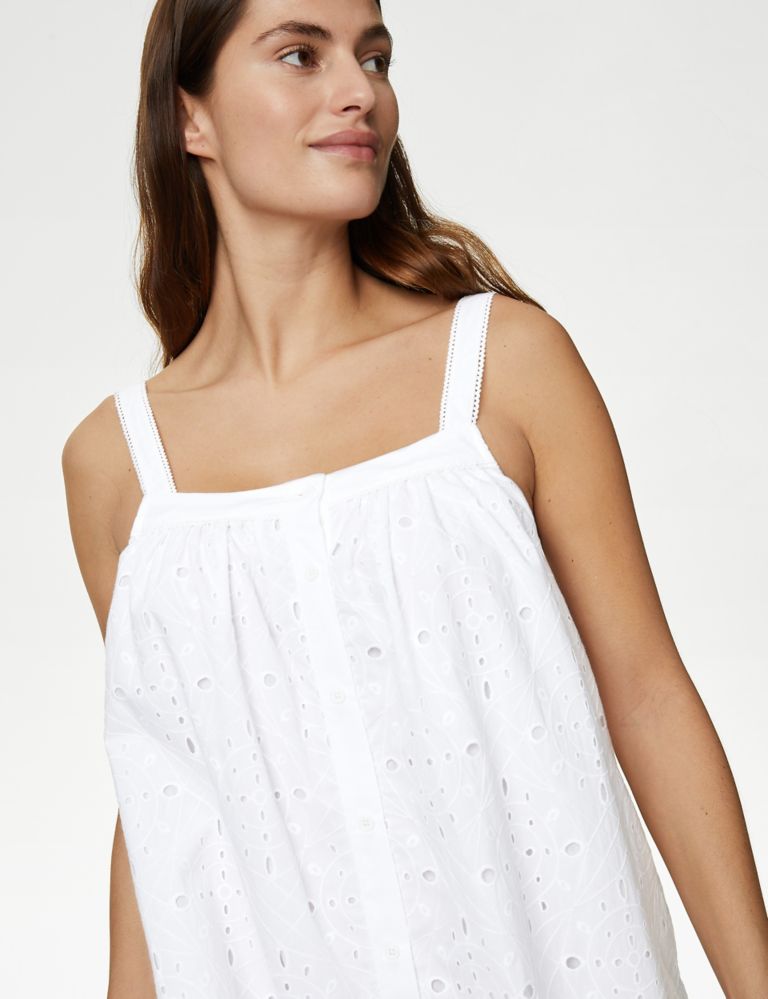 Pure Cotton Broderie Chemise 3 of 4