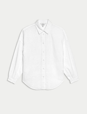 Pure Cotton Broderie Collared Shirt Image 2 of 6