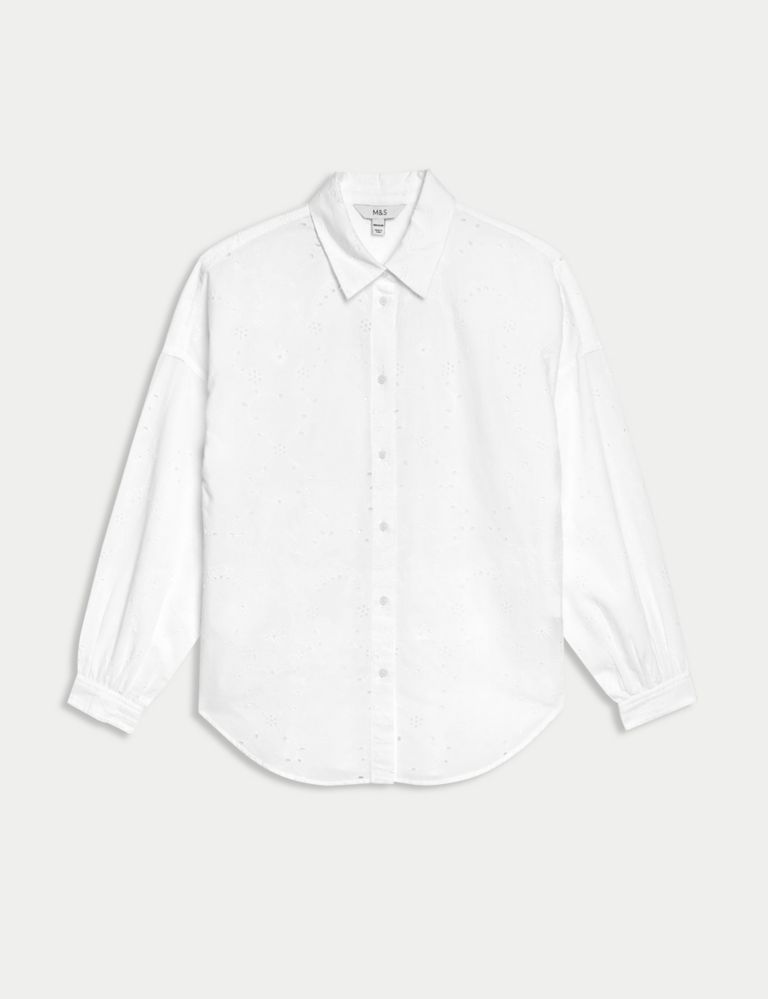 Pure Cotton Broderie Collared Shirt 2 of 6