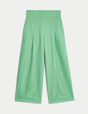 Pure Cotton Broderie Culottes Image 2 of 5