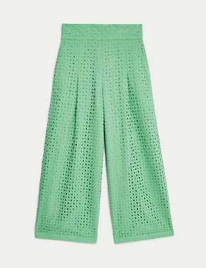 Pure Cotton Broderie Culottes Image 2 of 5