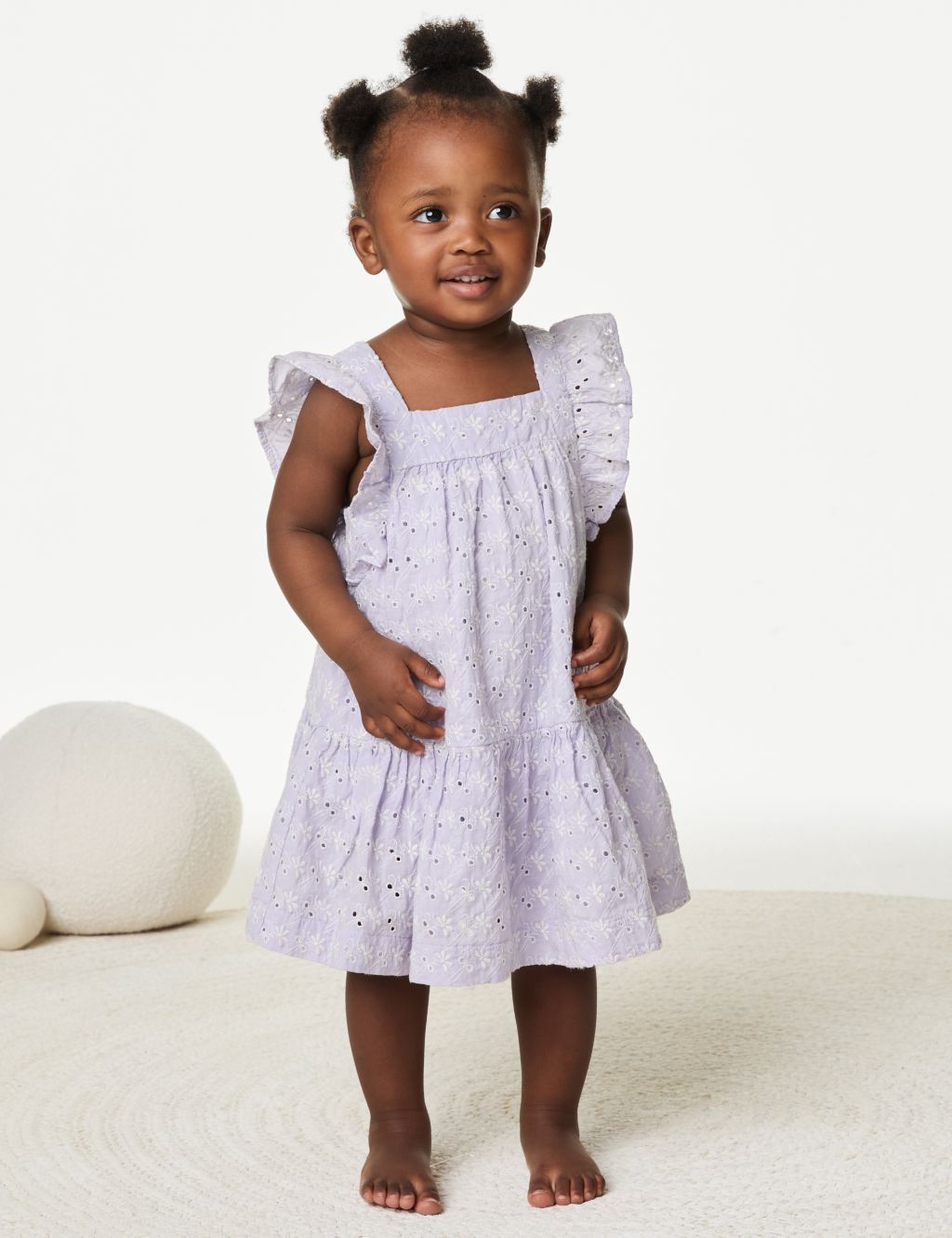 Pure Cotton Broderie Dress (0-3 Yrs) 3 of 5