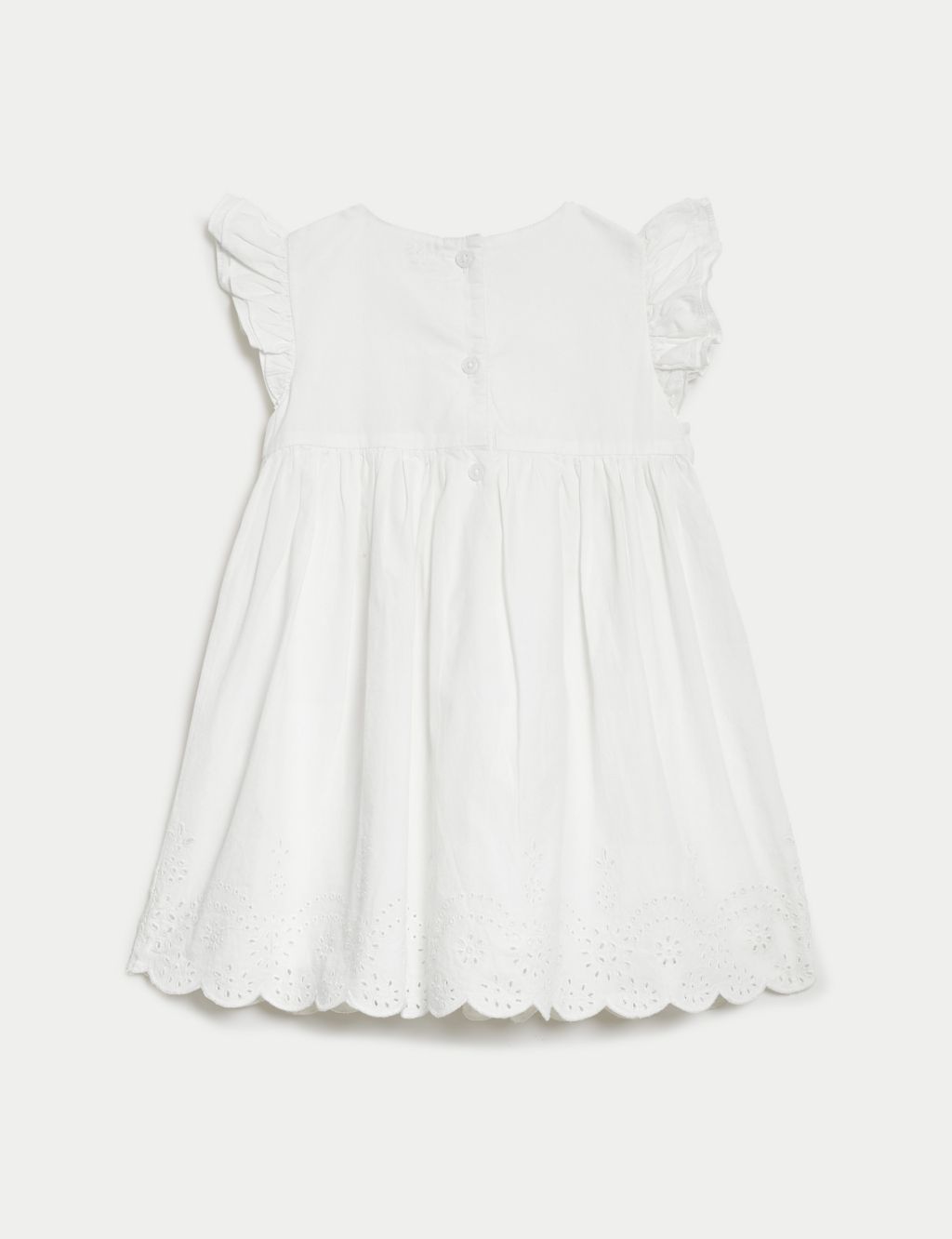 Pure Cotton Broderie Dress (0-3 Yrs) 2 of 6