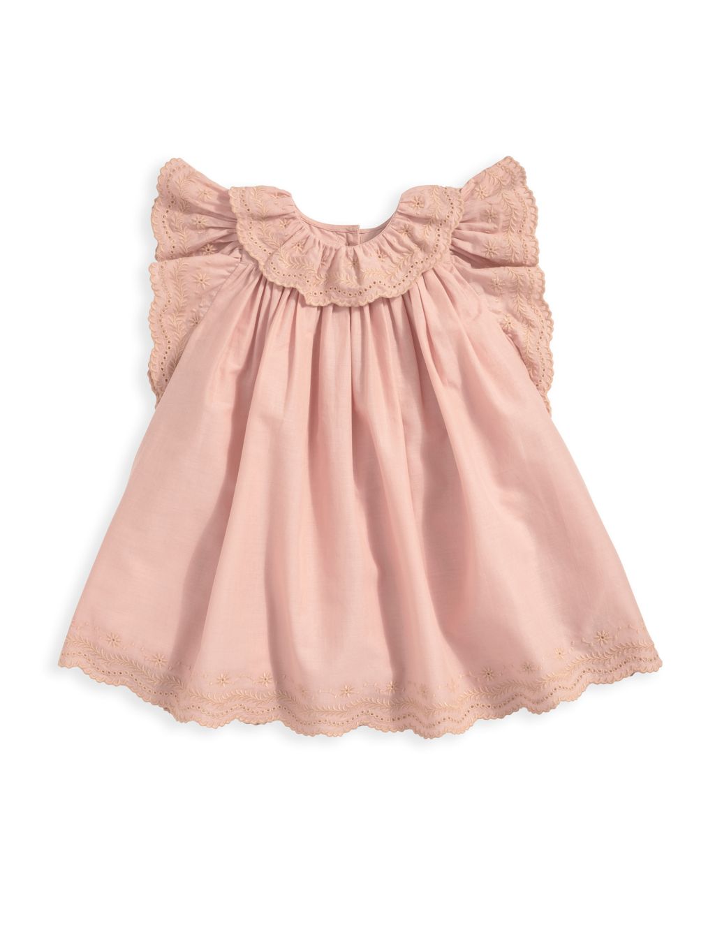 Pure Cotton Broderie Dress (0-3 Yrs) 1 of 3