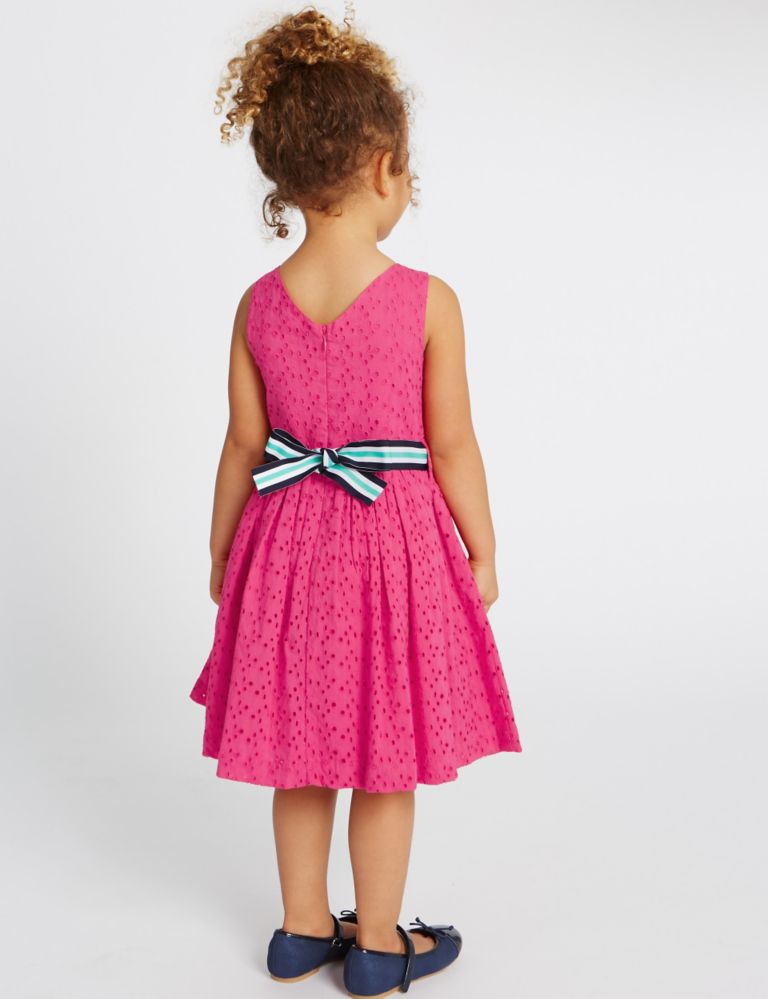 Pure Cotton Broderie Dress (1-10 Years) 3 of 5