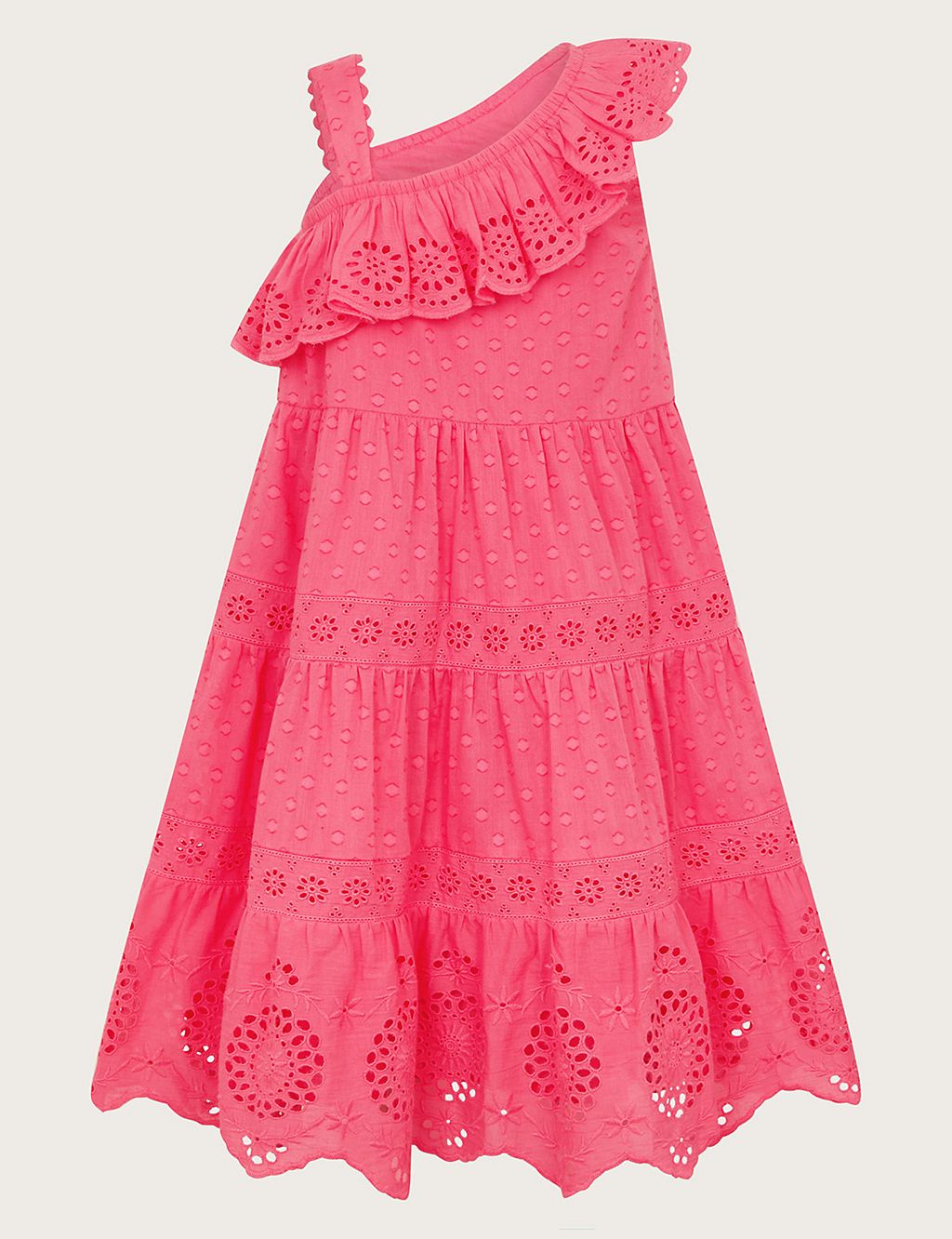 Pure Cotton Broderie Dress (2-15 Yrs) 1 of 3