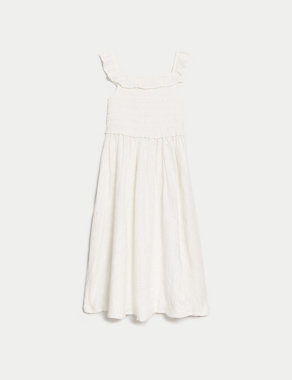 Pure Cotton Broderie Dress (6-16 Yrs) Image 2 of 4