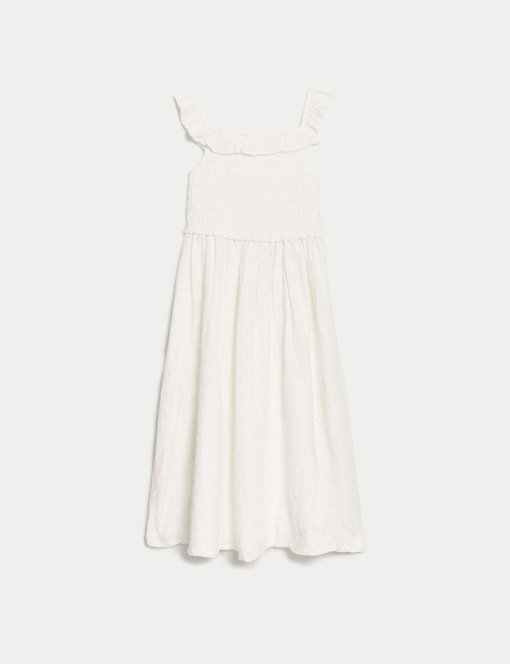 Pure Cotton Broderie Dress (6-16 Yrs) 1 of 4