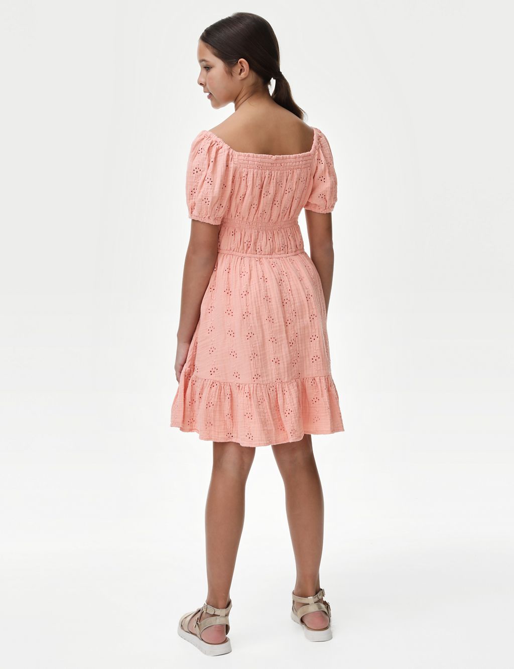 Pure Cotton Broderie Dress (6-16 Yrs) 4 of 4