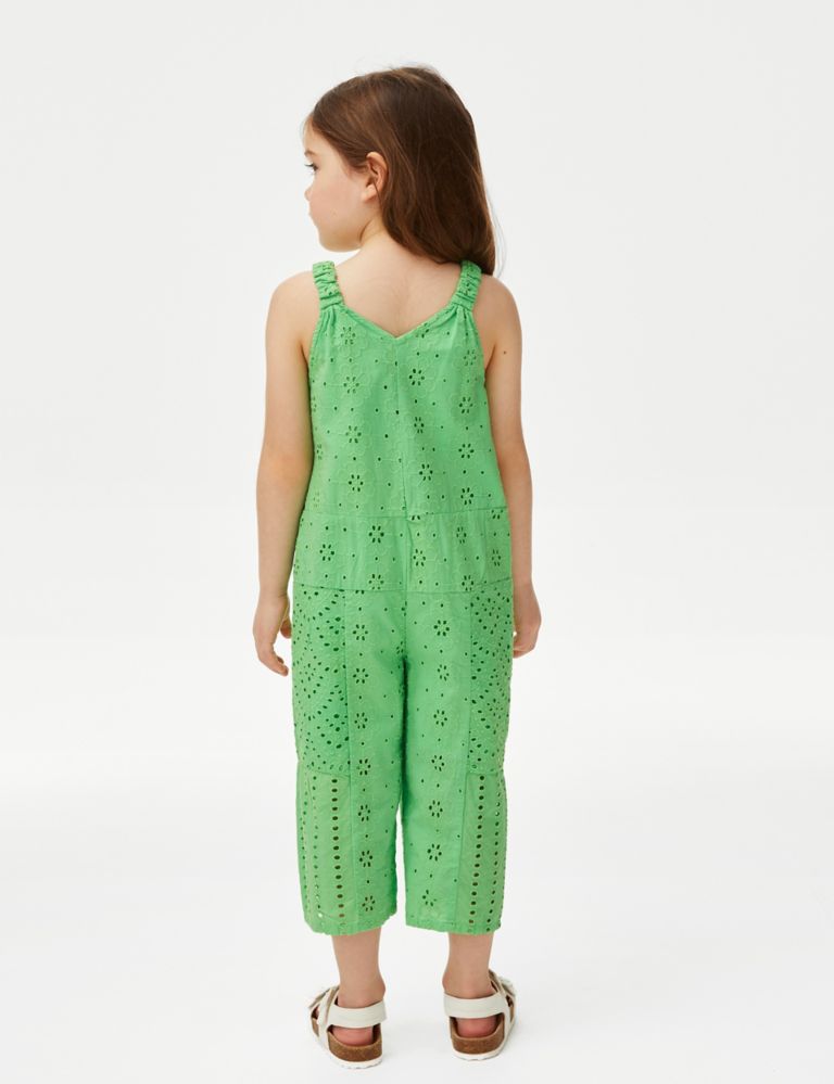 Pure Cotton Broderie Jumpsuit (2-8 Yrs) 4 of 4