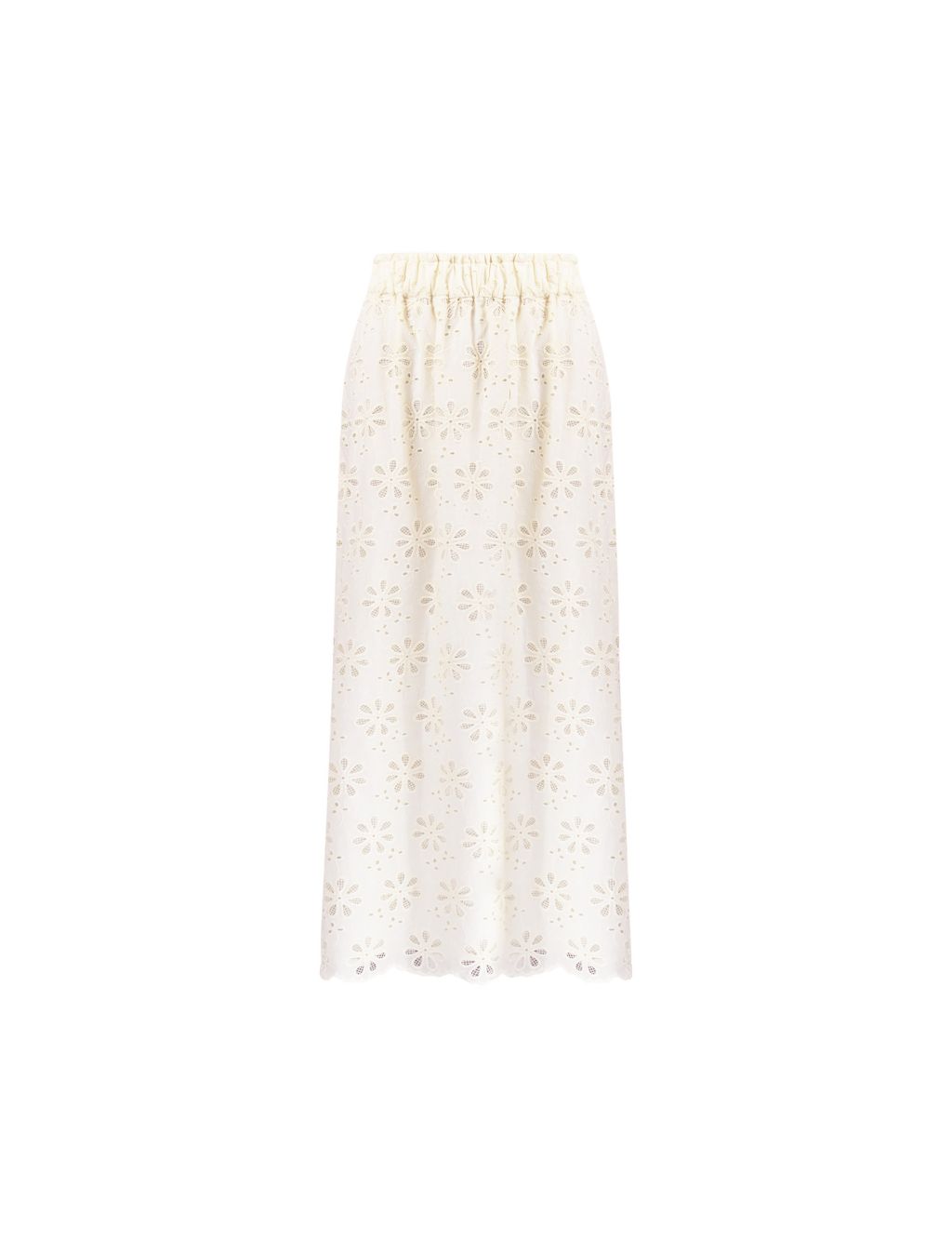 Pure Cotton Broderie Maxi A-Line Skirt 1 of 5