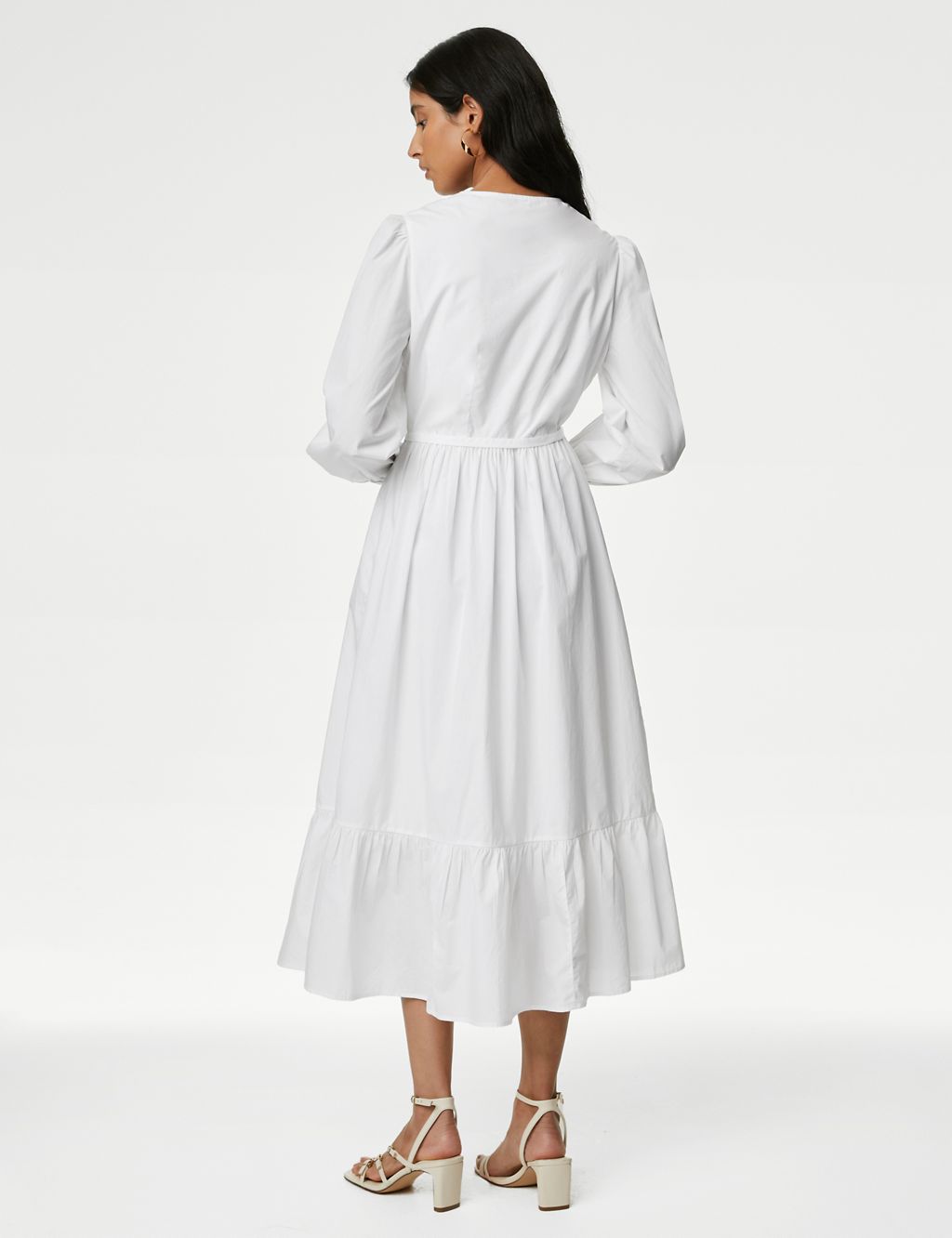 Pure Cotton Broderie Midaxi Waisted Dress 5 of 5