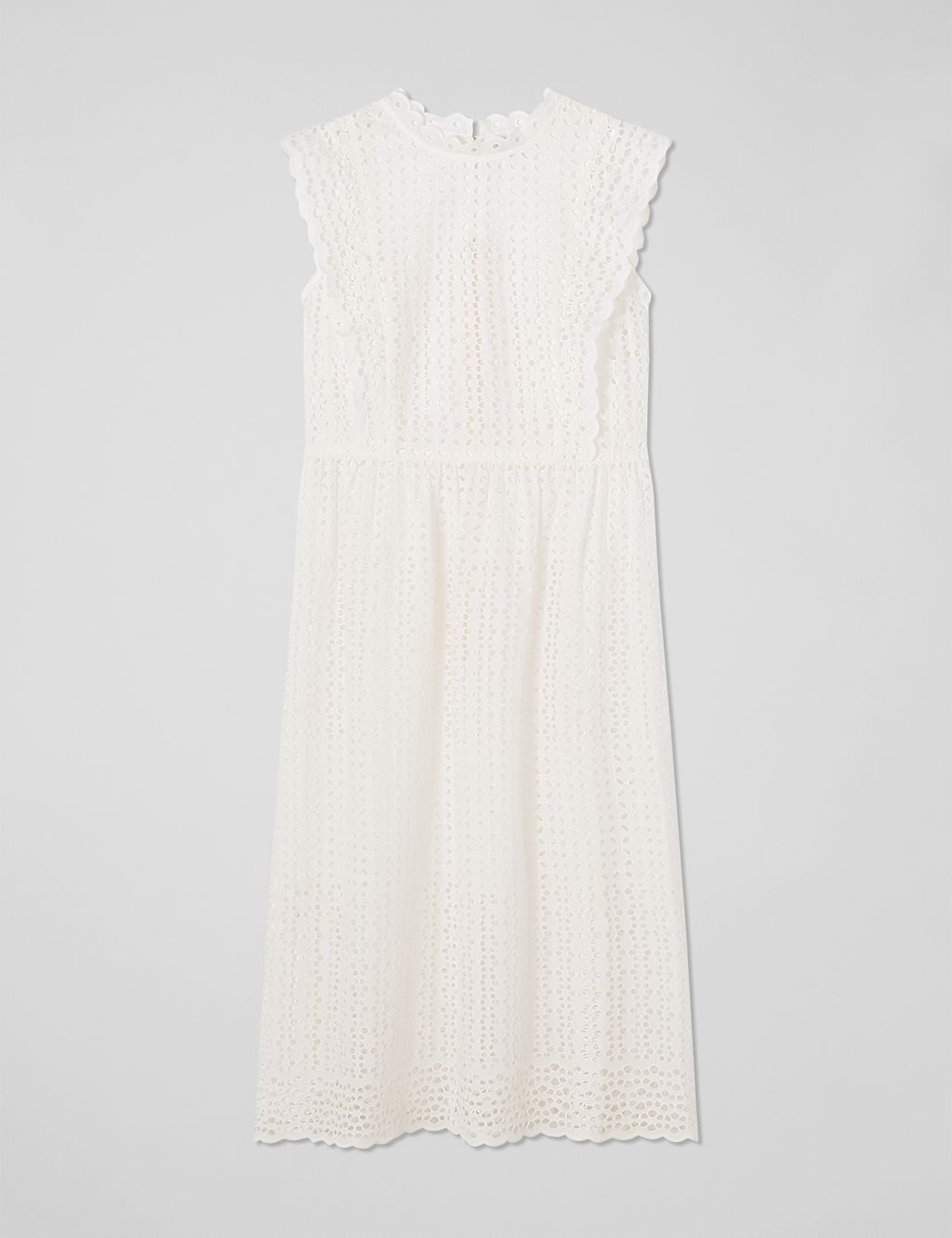 Pure Cotton Broderie Midi Skater Dress 1 of 4