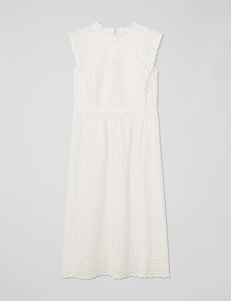 Pure Cotton Broderie Midi Skater Dress 2 of 4