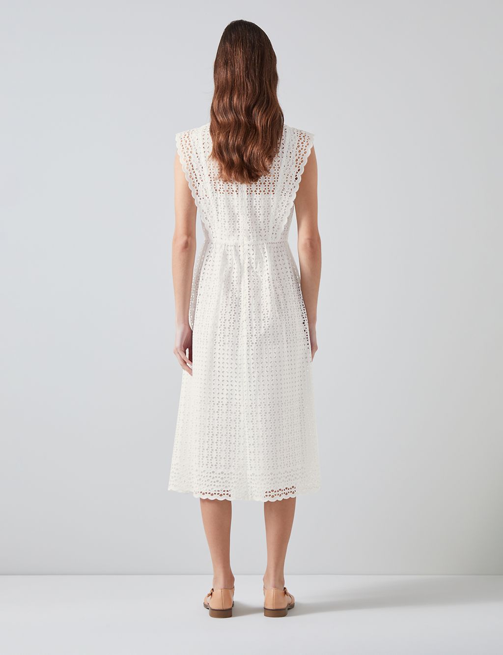 Pure Cotton Broderie Midi Skater Dress 4 of 4