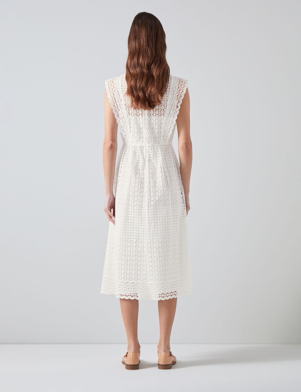 Pure Cotton Broderie Midi Skater Dress 4 of 4