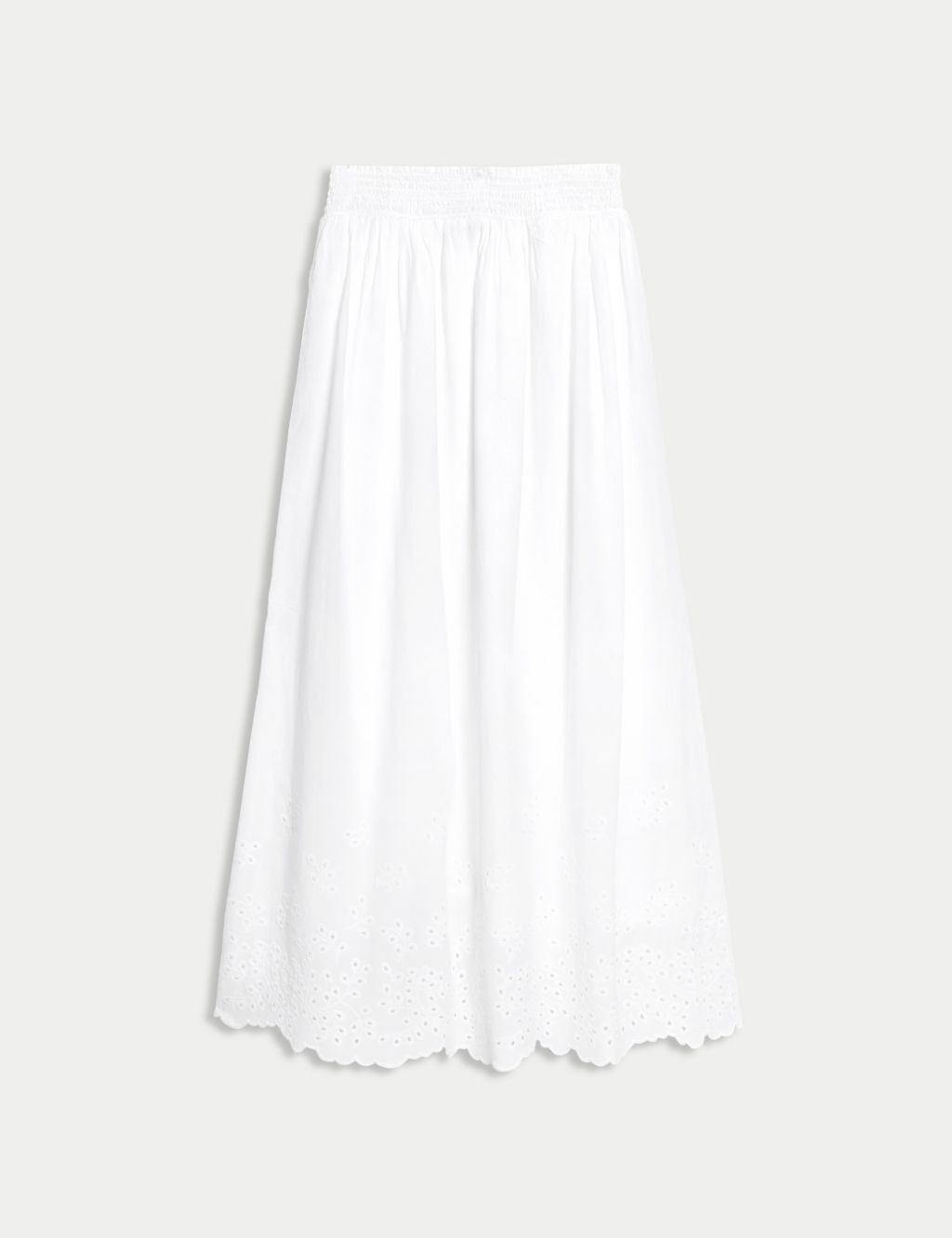Pure Cotton Broderie Midi Skirt 1 of 5