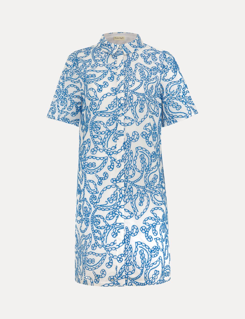 Pure Cotton Broderie Mini Swing Shirt Dress 1 of 6