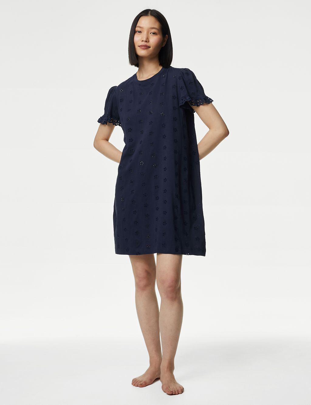 Pure Cotton Broderie Nightdress 2 of 5