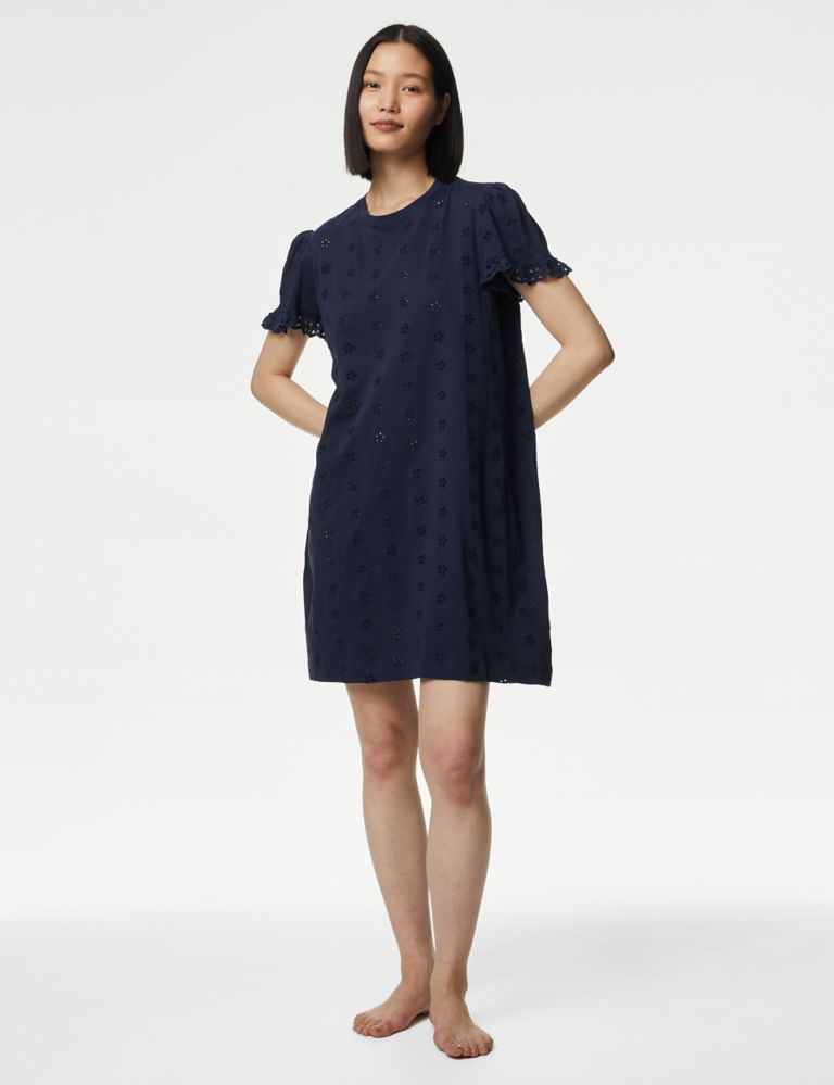 Pure Cotton Broderie Nightdress 1 of 5