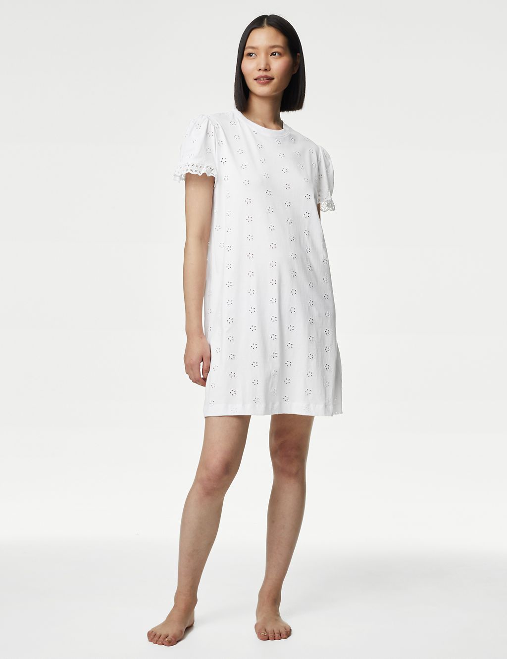 Pure Cotton Broderie Nightdress 4 of 5