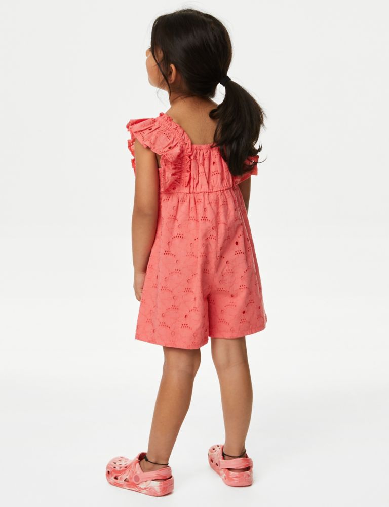 Pure Cotton Broderie Playsuit (2-8 Yrs) 5 of 5