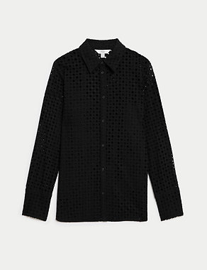 Pure Cotton Broderie Shirt Image 2 of 6