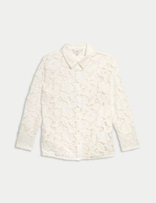 Pure Cotton Broderie Shirt Image 2 of 5