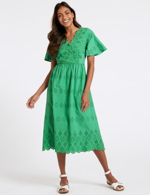 Midi hotsell broderie dress