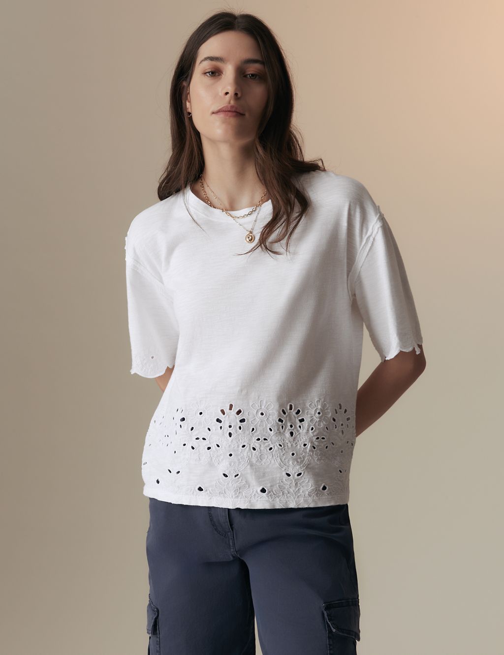 Pure Cotton Broderie T-Shirt 5 of 6