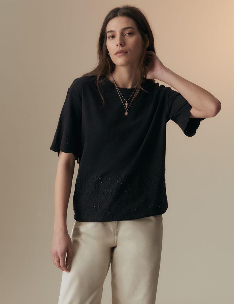 Pure Cotton Broderie T-Shirt 4 of 5
