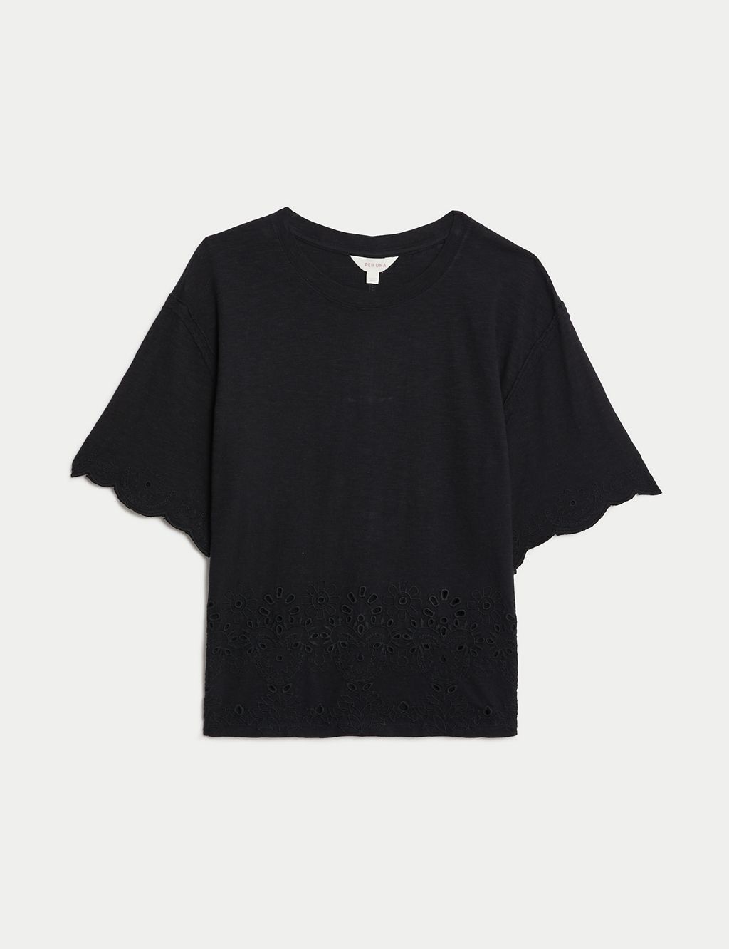 Pure Cotton Broderie T-Shirt 1 of 5