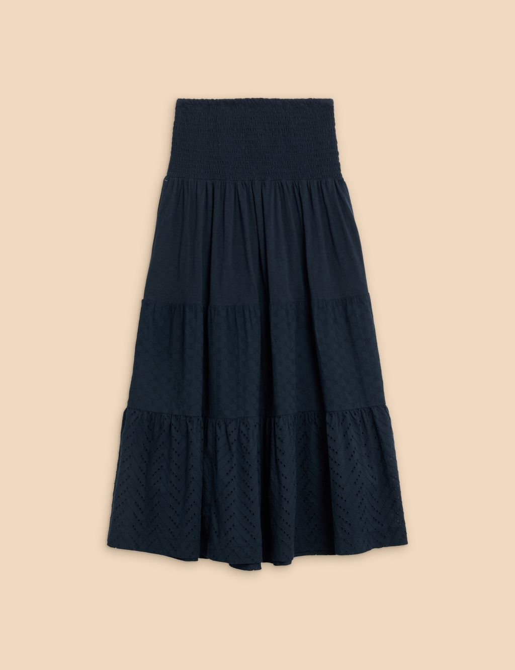 Pure Cotton Broderie Tiered Maxi Skirt 1 of 6