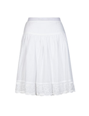 Pure Cotton Broderie Trim A-Line Skirt | M&S Collection | M&S