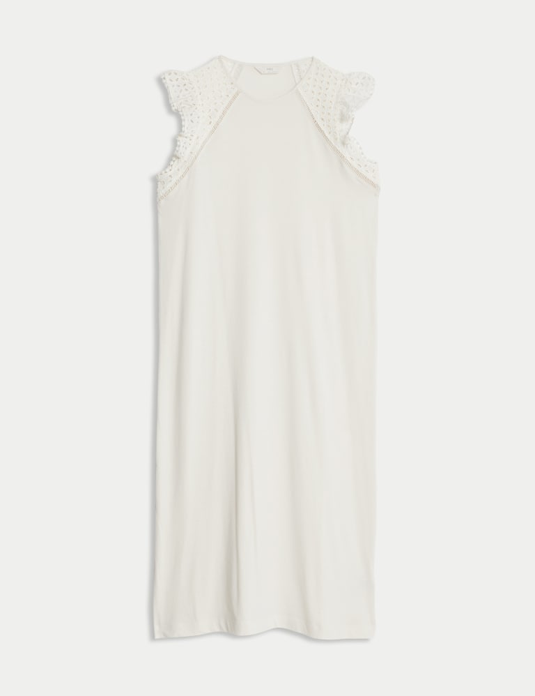 Pure Cotton Broderie Trim Nightdress