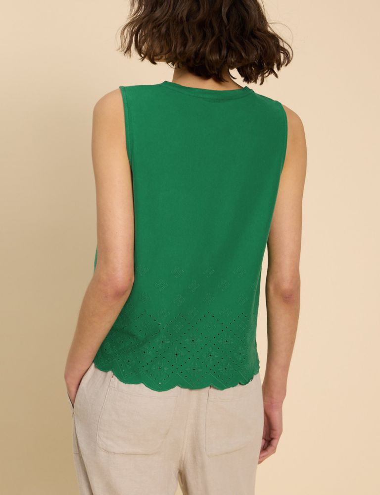 Pure Cotton Broderie Vest 4 of 6