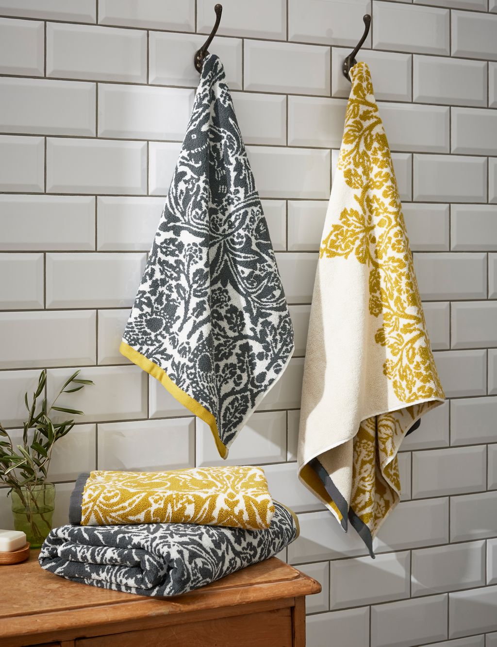 Yellow Grey, Gray, Bathroom Towels, Hand Towels, Towel, Yellow and