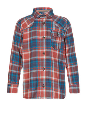 Pure Cotton Brushed Checked Shirt (1-7 Years) Image 2 of 3