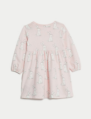Pure Cotton Bunny Dress (0-3 Yrs) Image 2 of 3