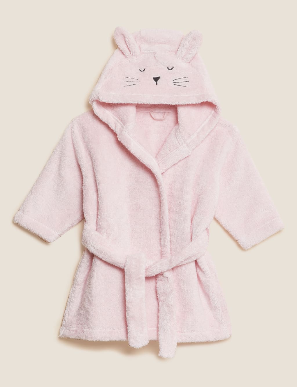 Pure Cotton Bunny Hooded Bathrobe (7lbs 3 Yrs) M&S Collection M&S